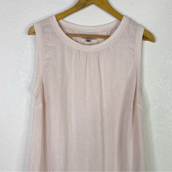 Flax Light Pink 100% Linen Sleeveless Lagenlook Tunic Top - Picture 2 of 6